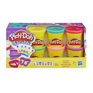 6 POTS DE PÂTE À MODELER À PAILLETTES PLAY-DOH HASBRO