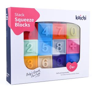 12 BLOCS SOUPLES EMPILABLES SQUEEZE SOFT BLOCKS POUR BEBE