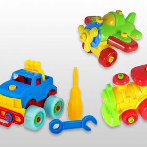 LOT DE 3 VEHICULES JEU DE CONTRUCTION AVEC OUTILS