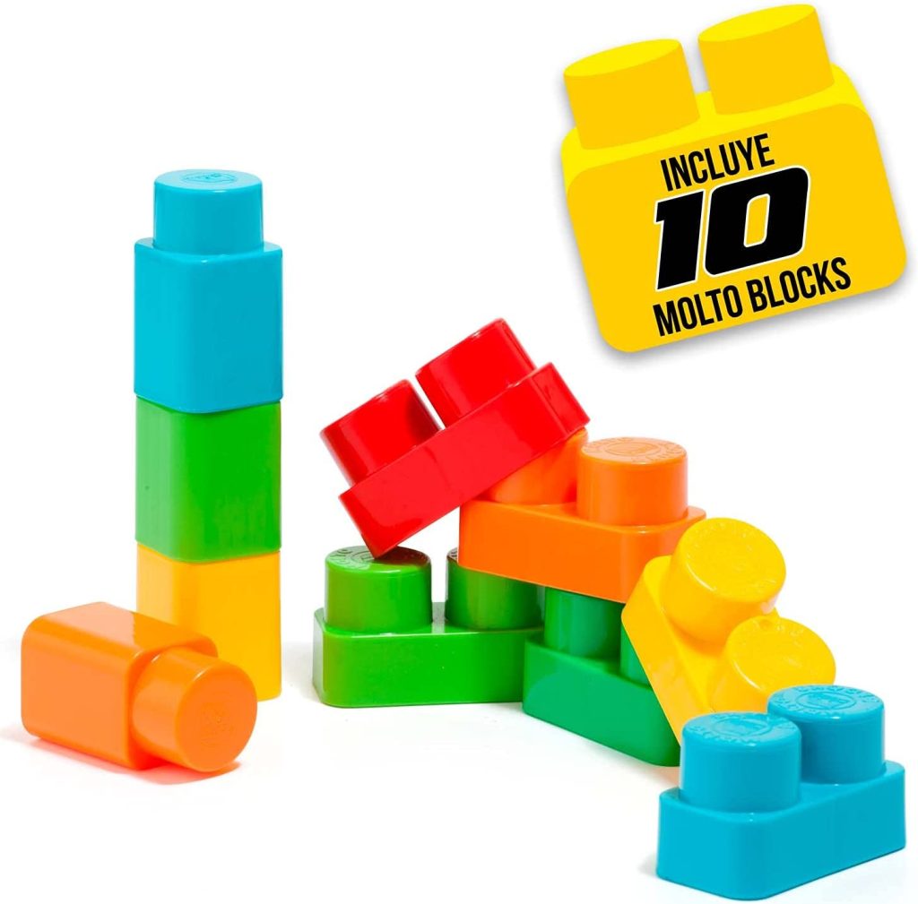MOLTO - Porteur Trotteur 4 En 1 - 67x43x45 Cm - Dès 12 Mois - Avec Blocs - Jaune Ou Rouge - évolutif