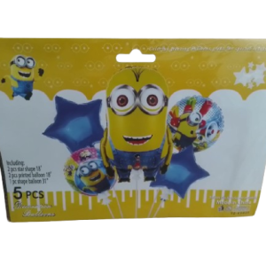 DECORATION D&rsquo;ANNIVERSAITE 5 BALLONS THEME MINION