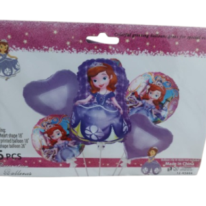 DECORATION D’ANNIVERSAITE 5 BALLONS THEME PRINCESSE SOFIA