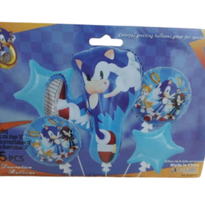 DECORATION D’ANNIVERSAITE 5 BALLONS THEME SONIC