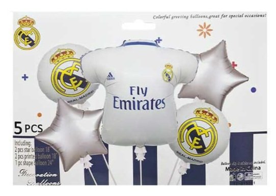 DECORATION D’ANNIVERSAITE 5 BALLONS THEME REAL MADRID