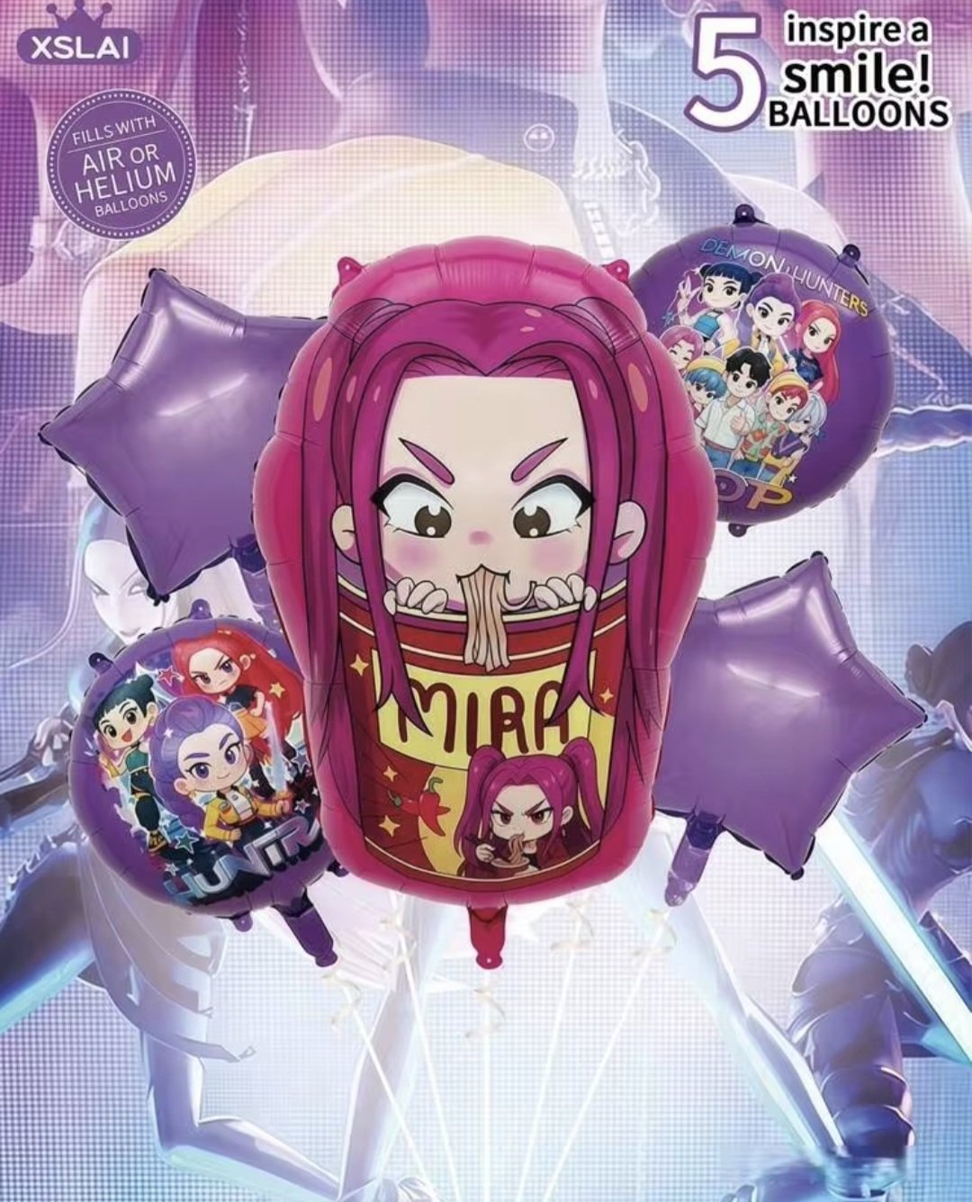 DECORATION D’ANNIVERSAIRE 5 BALLONS THEME K POP